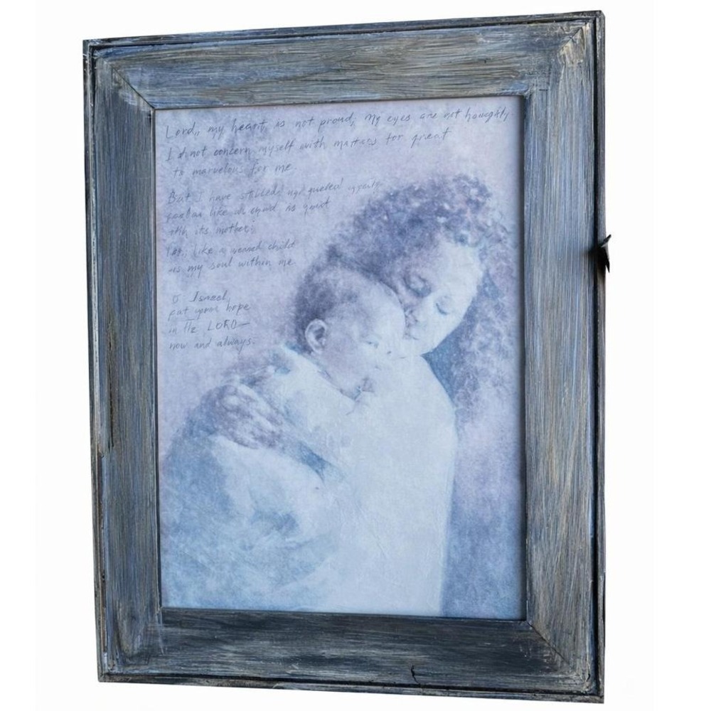 Christian Mother Child Psalm 23 Framed Wall Art Nursery Scripture‎ Decor
